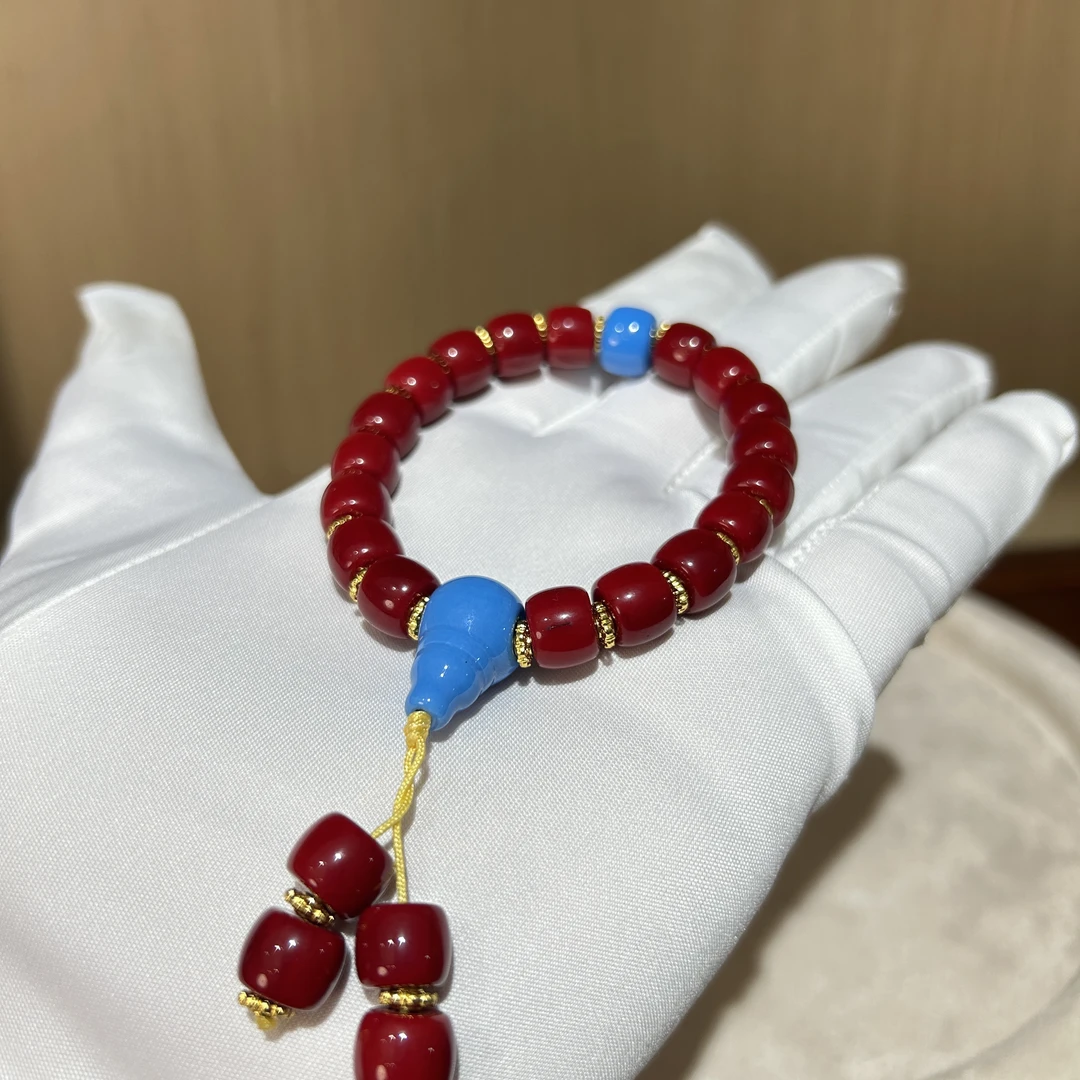 非金属珐琅手链 手串手工轻奢时尚百搭女士红色
