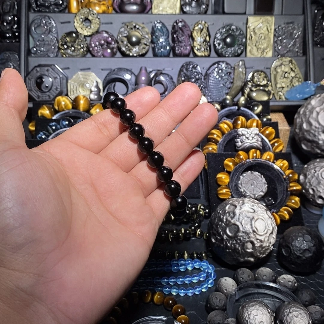 *****黑曜岩未镶嵌手链