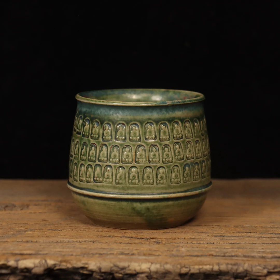 小涵茶馆手工拉胚陶瓷钧瓷炉钧千佛杯佛窟杯钧瓷窑变