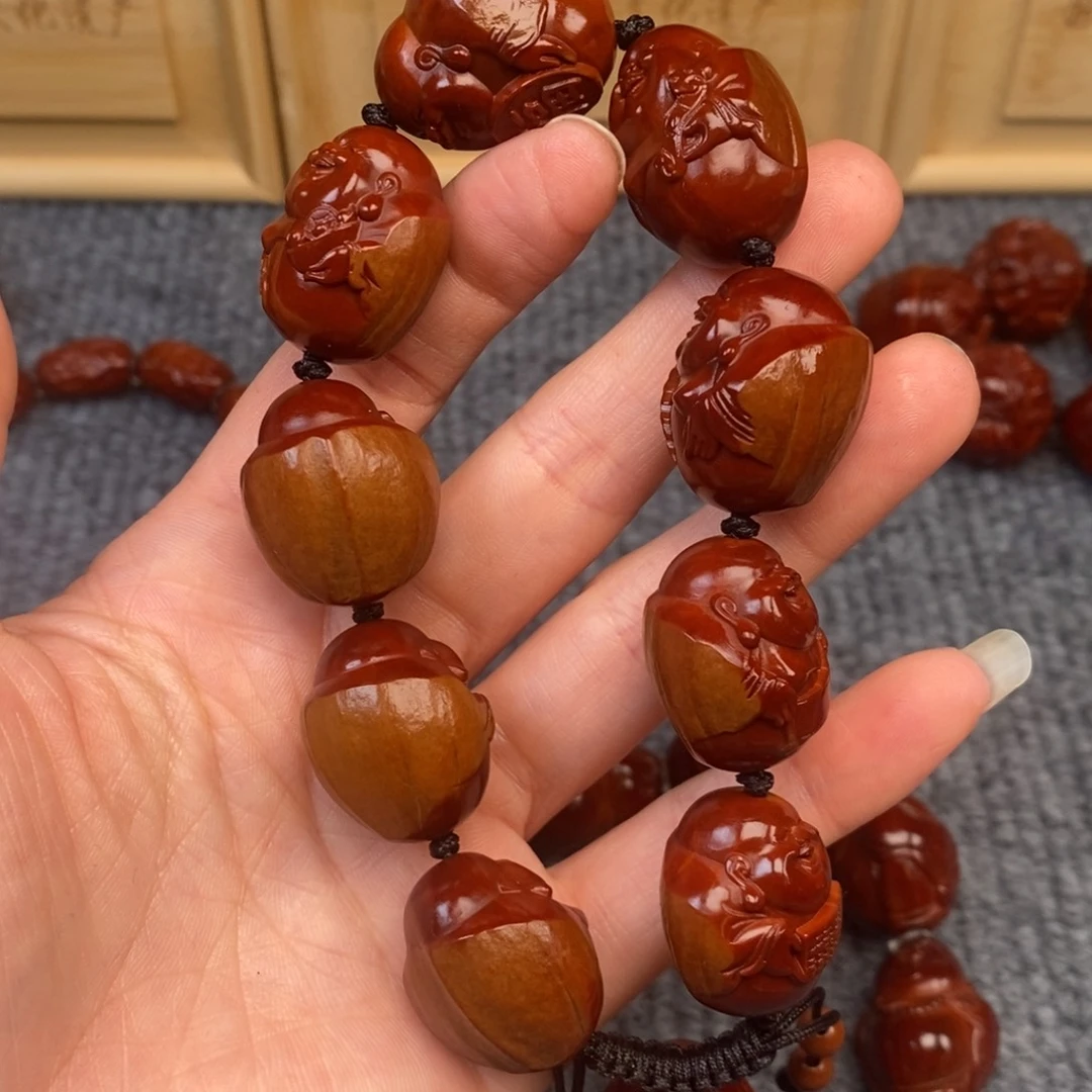 跳***跃橄榄核手串/手链包衣弥勒