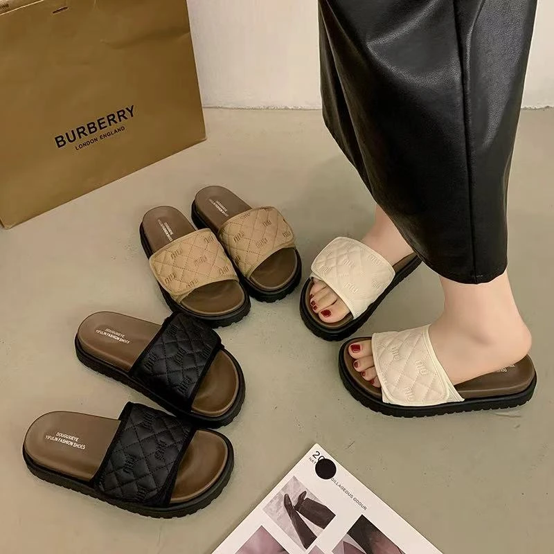 新款韩版网红ins潮百搭松糕厚底女夏外穿拖鞋9669-2