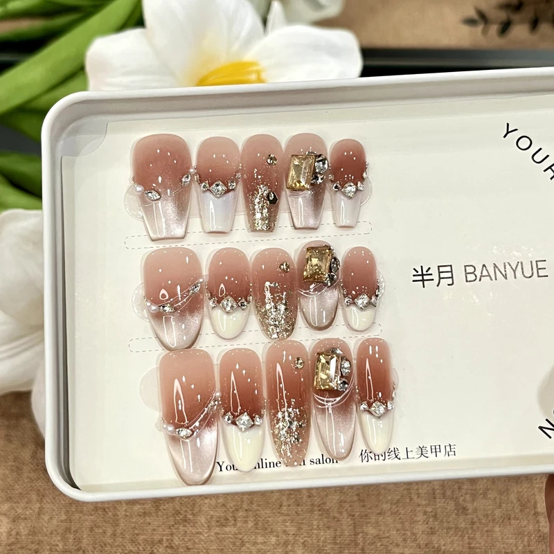 【日落香槟】LeGe Nail 精选爆火纯手工显白气质穿戴美甲126-128
