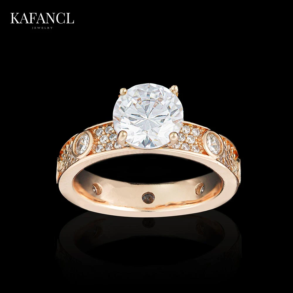 925银莫桑石戒指 925银莫桑戒指 镀K金 满天星主镶戒指  ZF-D254