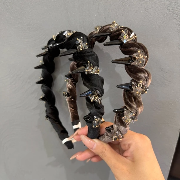 倒梳钻钻丝绒 高级质感发箍