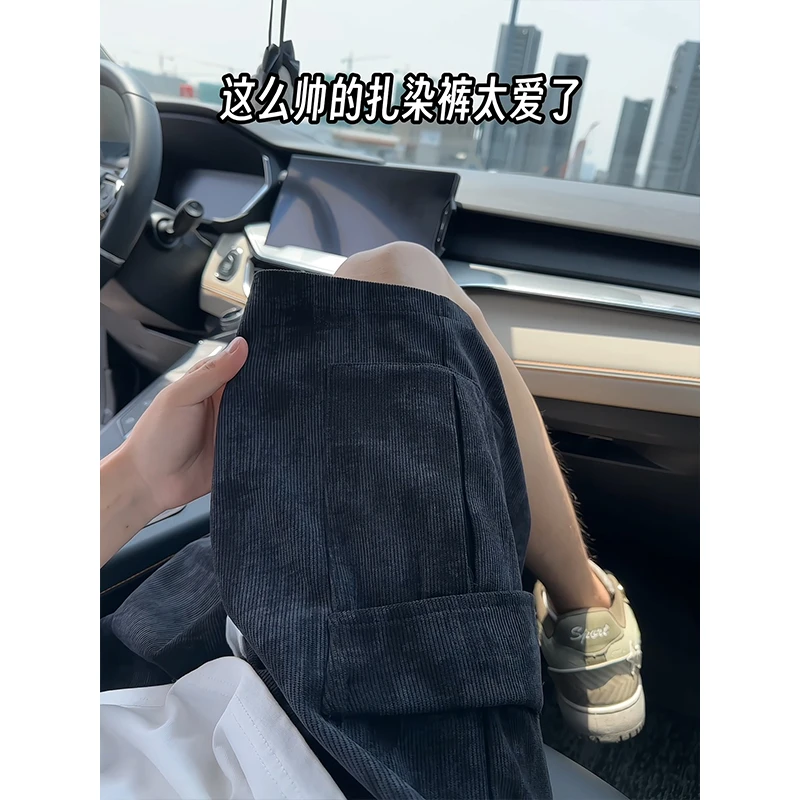 美式扎染工装短裤男款夏季2025新款爆款潮牌宽松休闲百搭五分裤子