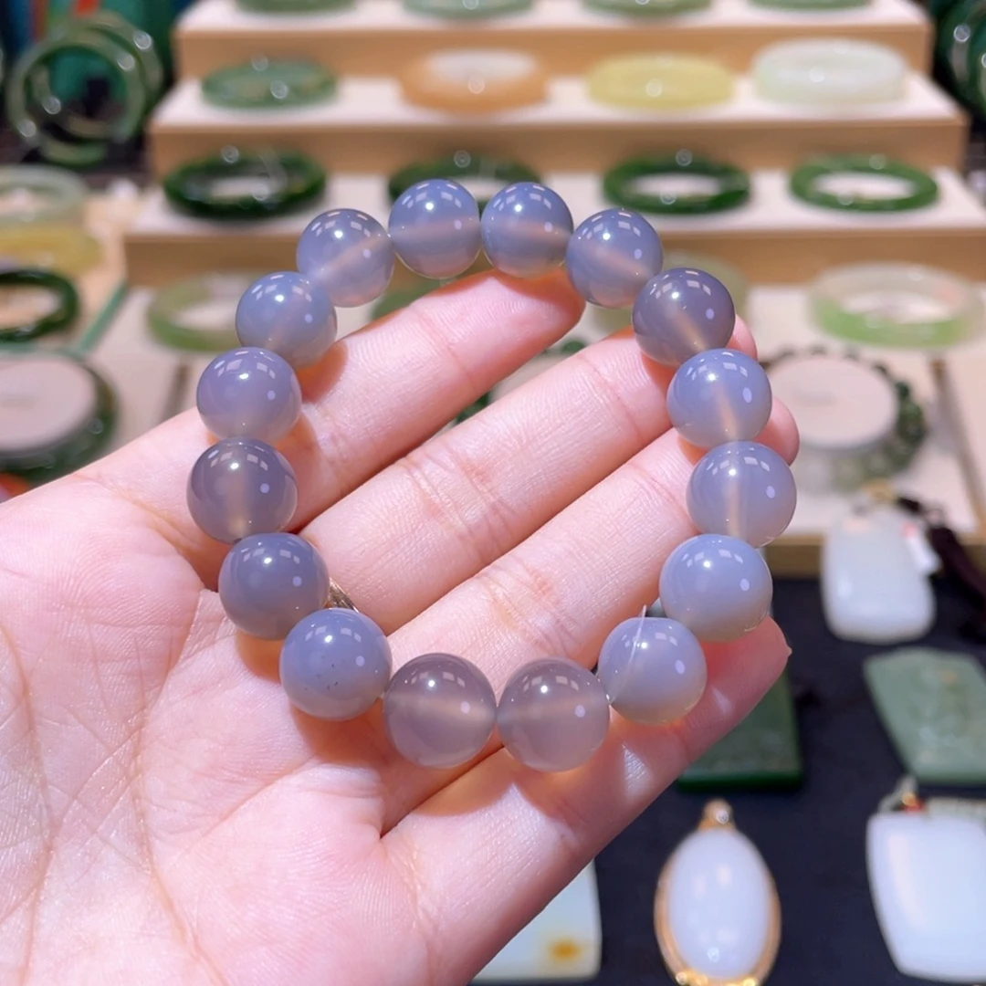 玛瑙/玉髓颈饰未镶嵌?*子烟紫手串