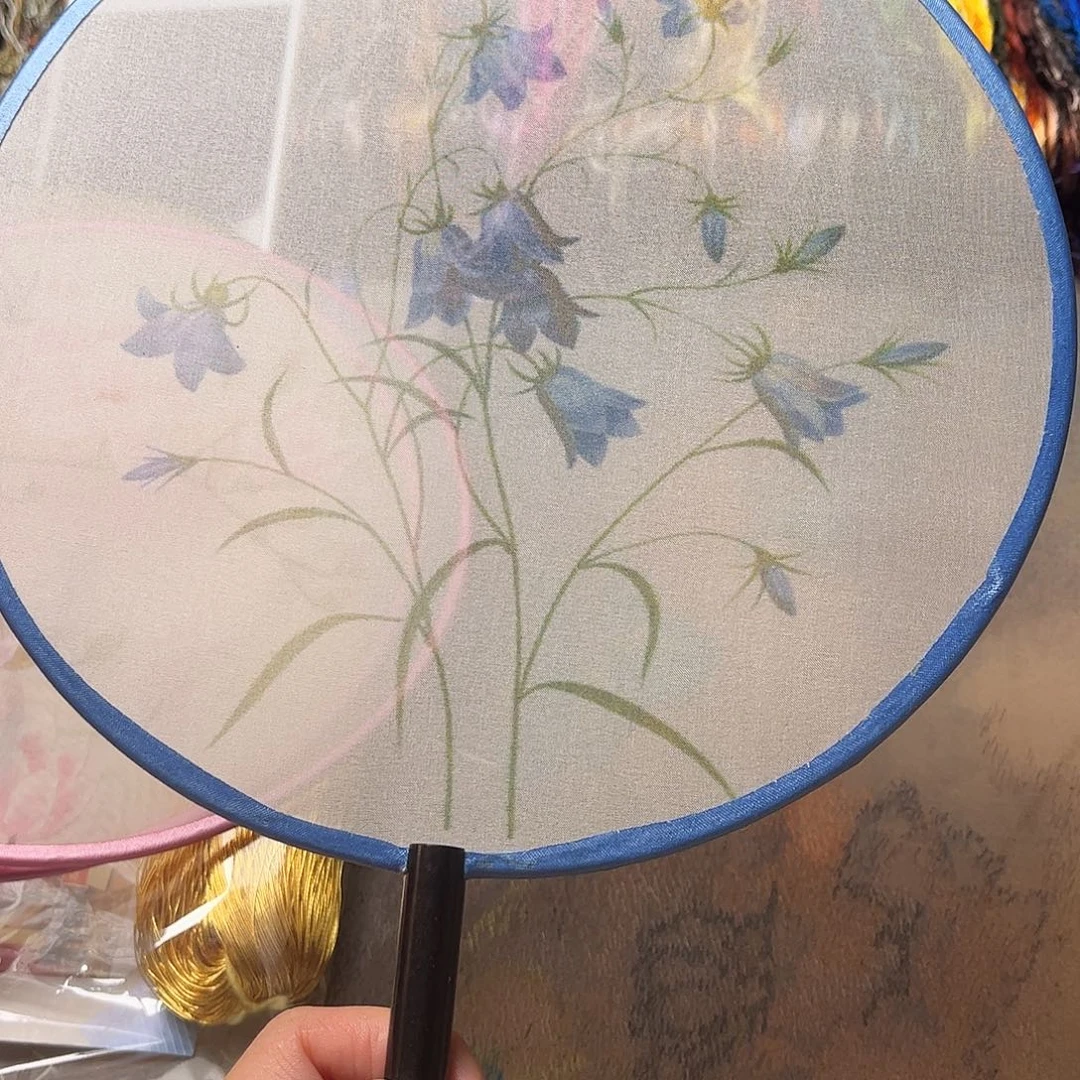 苏绣扇子材料包，带线