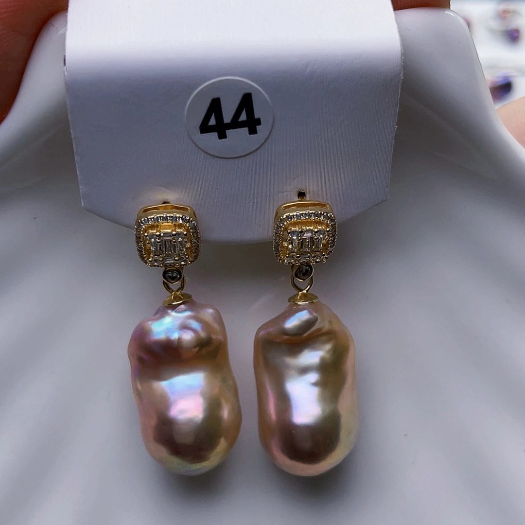 淡水珍珠耳饰银S925镶嵌田****