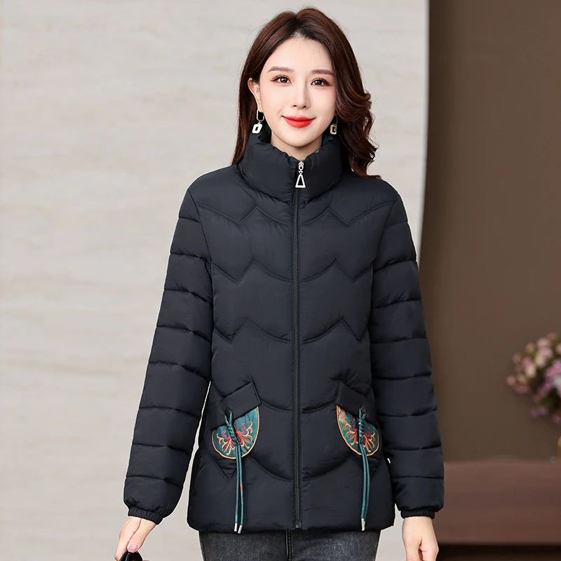 女士保暖立领时尚显瘦百搭外穿2025新款棉服9871