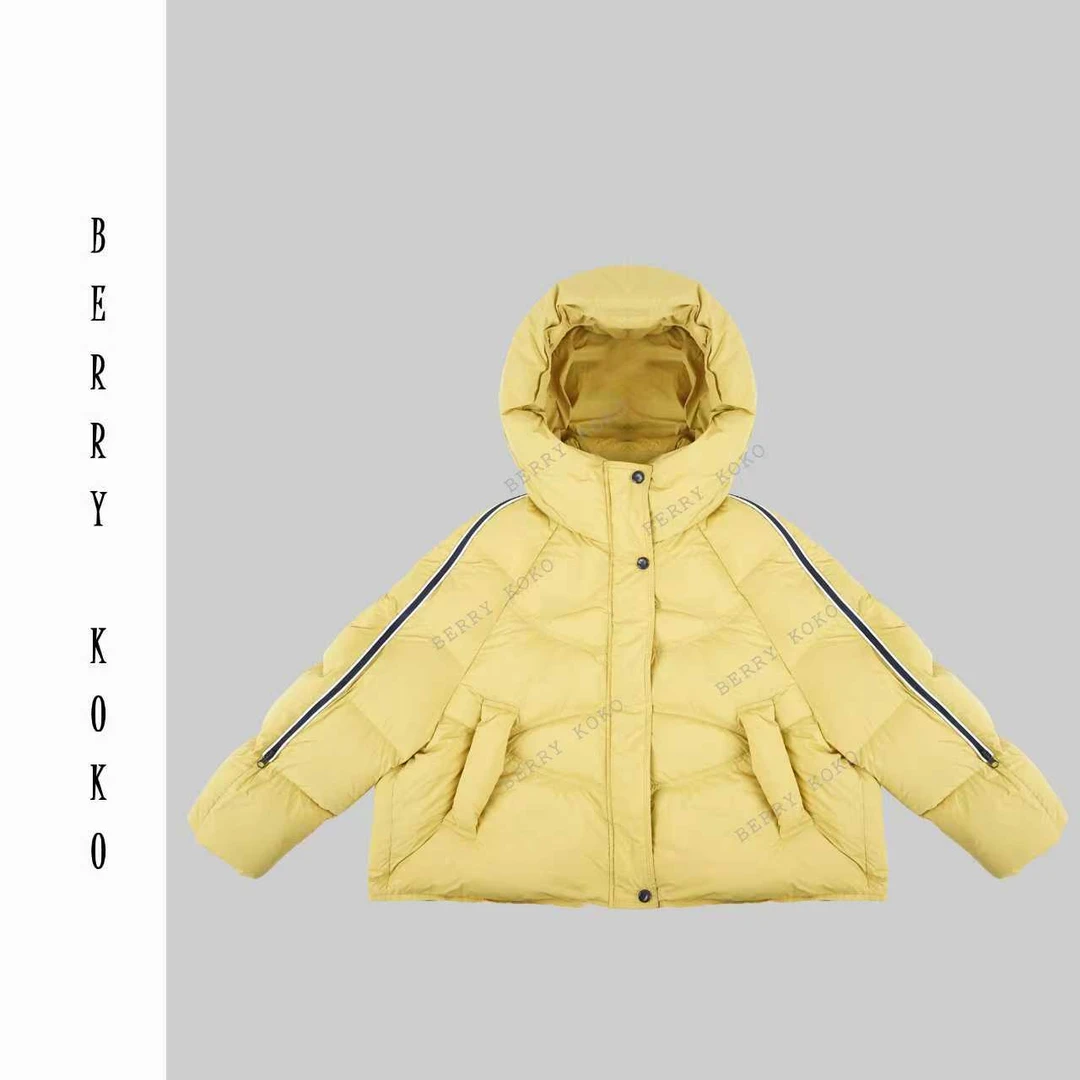 秋冬高品质“白鹅绒”撞色侧“拉链”保暖显瘦鹅绒服W188