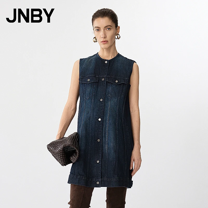 【商场同款新品】JNBY/江南布衣25春牛仔连衣裙圆领无袖5P1G13140