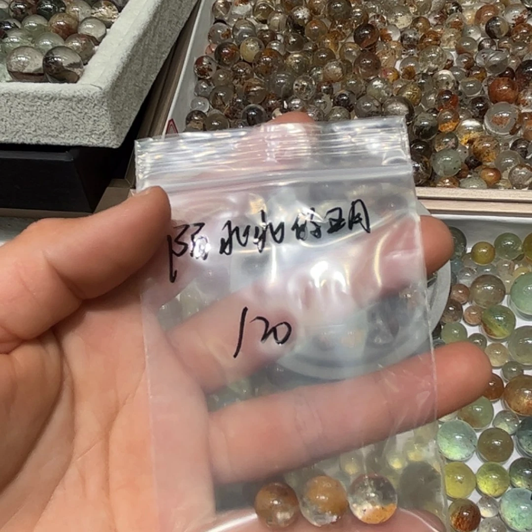 水晶珠宝半成品未镶嵌陌****月黄幽灵单珠3颗