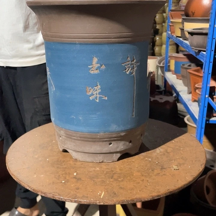 28蓝高筒花盆花盆花盆