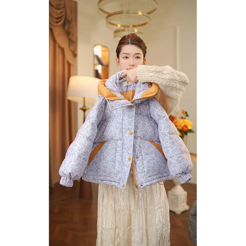 女童棉服2025冬季新款洋气中大童儿童连帽冬装外套3673