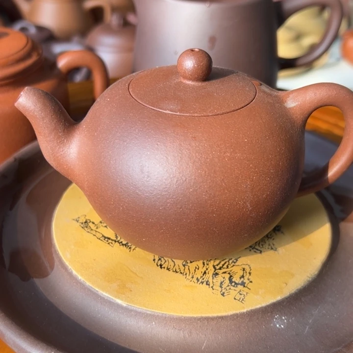 紫砂茶壶底槽青精工一粒珠