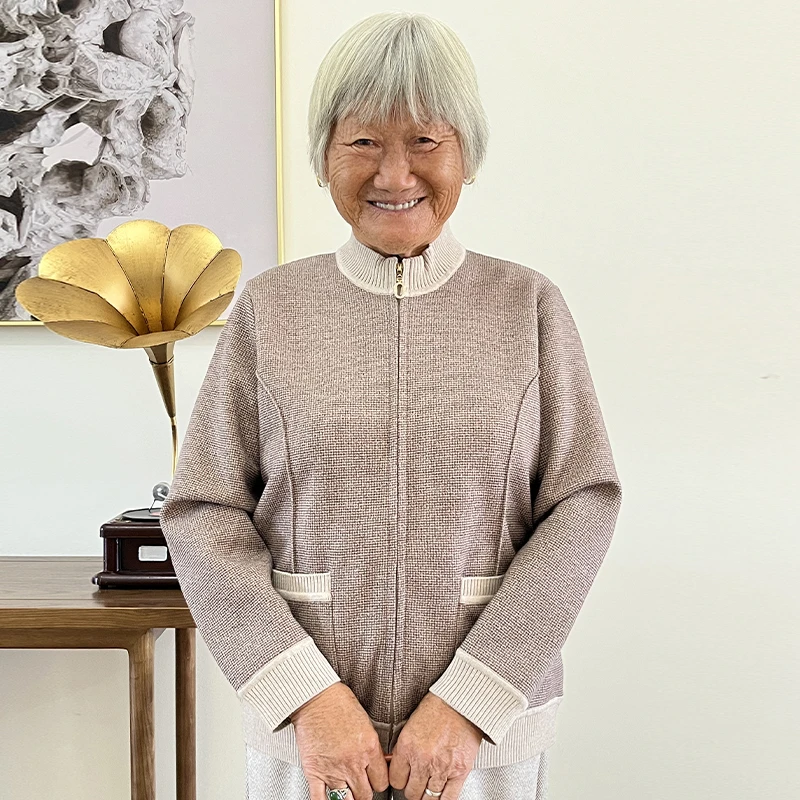妈妈装秋装新款针织衫外套老年人奶奶装60岁洋气新中式国风上衣服