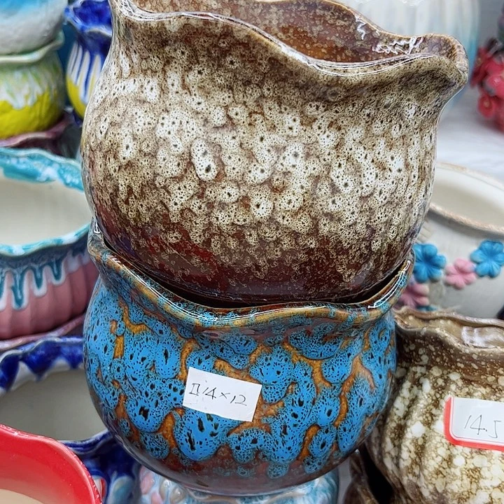 多肉绿植陶瓷花盆9.9包邮，有孔