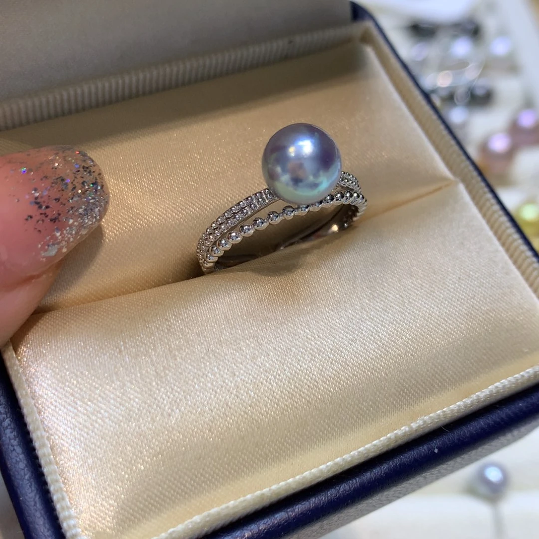 海水珍珠戒指银S925镶嵌