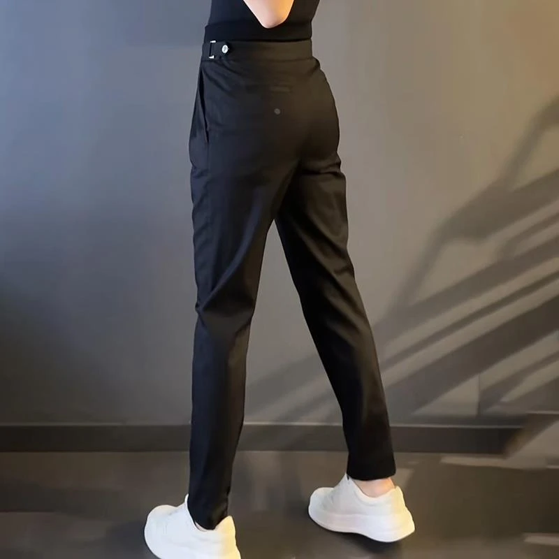 轻奢男装大码潮牌男士舒适轻英伦白色西裤休闲裤直筒长裤显瘦百搭