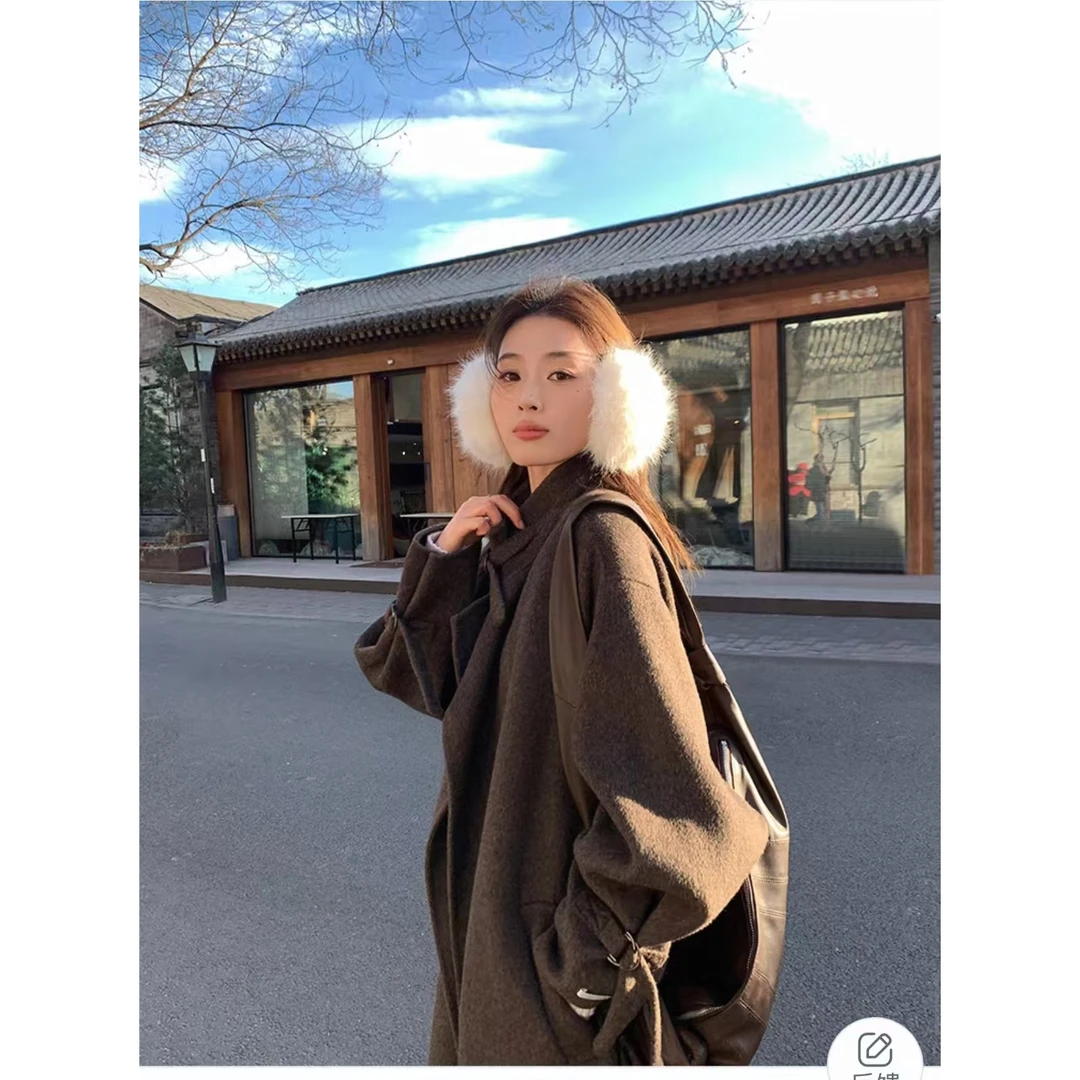 【KAIROS新.澳毛CK】设计高级复古宽松中长款羊毛大衣立领大衣20263