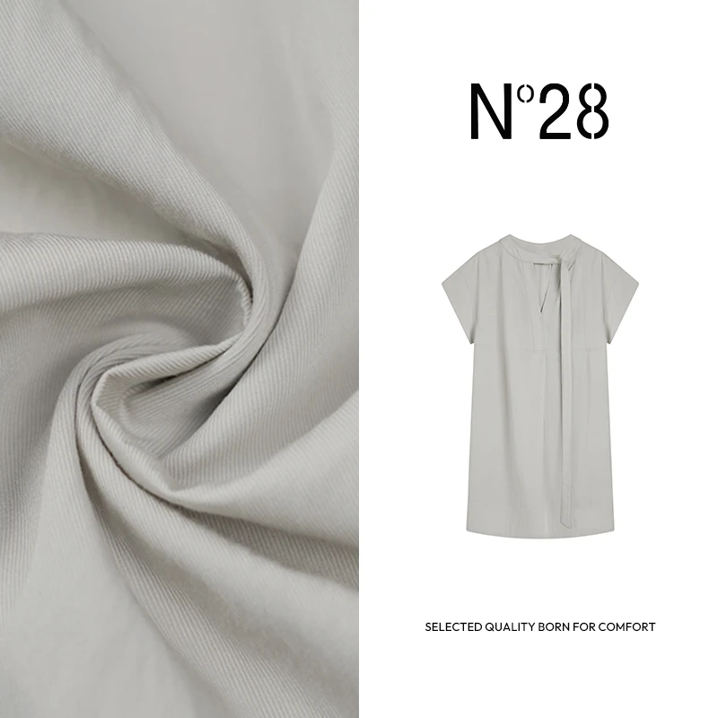 N°28连衣裙2025夏季新款高级感飘带女裙法式度假风连衣裙