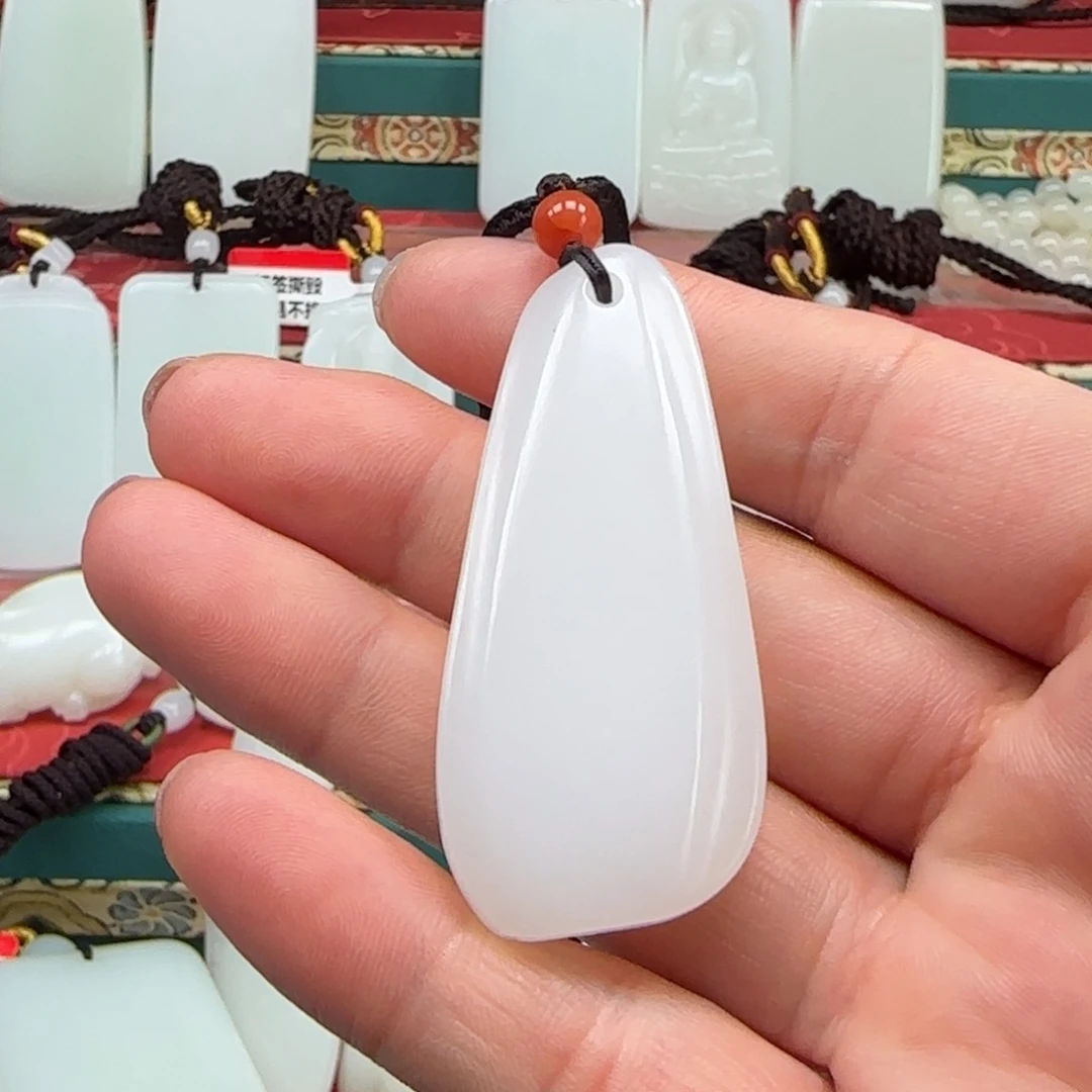 和田玉未镶嵌挂件逆*