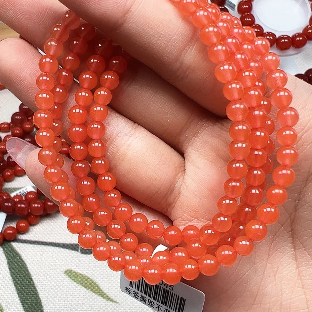南红玛瑙未镶嵌手串保山杨柳乡樱桃红佛珠卡5mm
