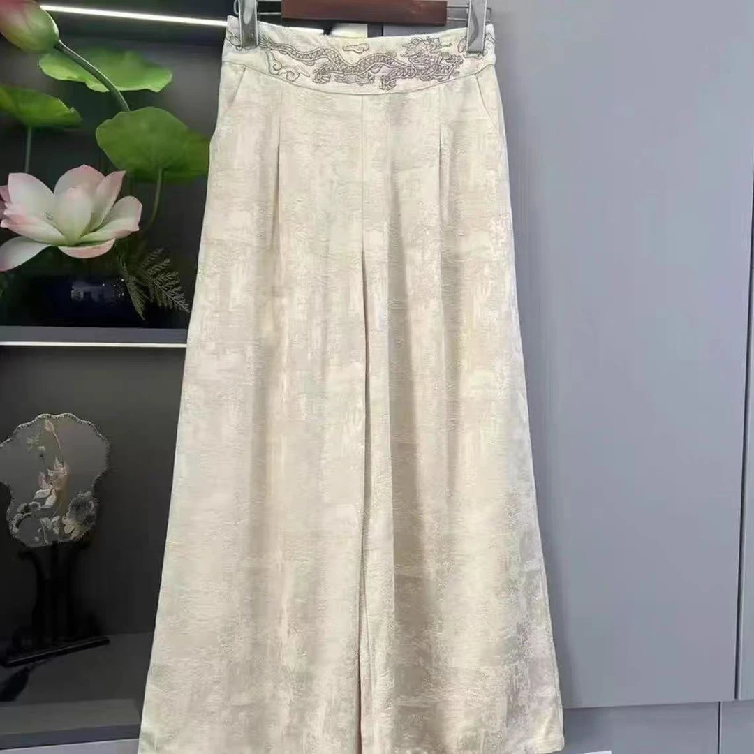 2025新款高端国风一百桑蚕丝显瘦裤15093