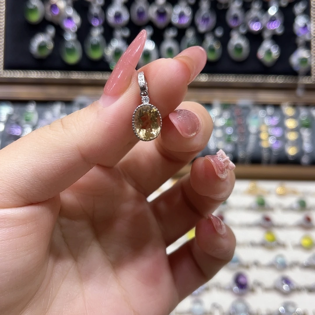 黄晶银S925镶嵌戒指