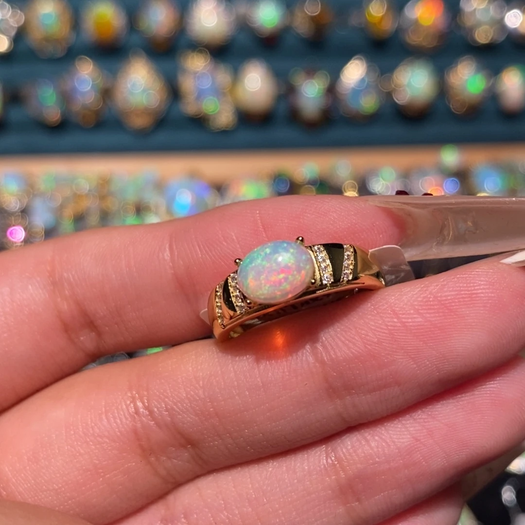 欧泊银S925镶嵌戒指