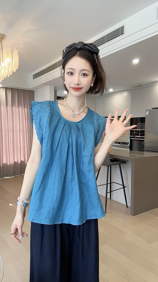 小玉推荐 蕾丝袖拼接显白衬衫