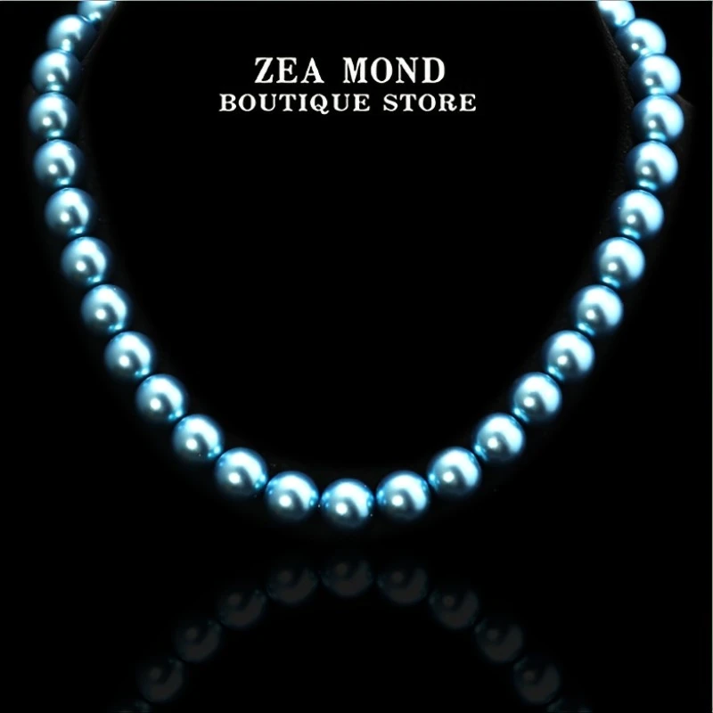 铜合金琉璃项链 ZEA MOND时尚琉璃轻奢色彩搭配女士项链ST-XL-7
