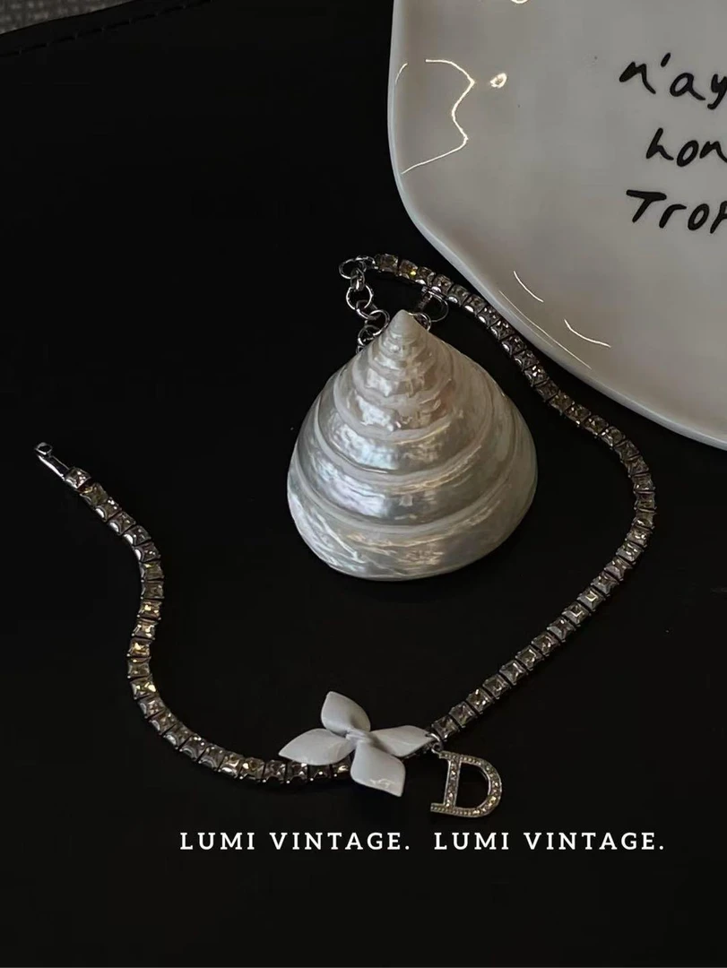 95新 DIOR/迪奥 银色白花满钻choker 79425519