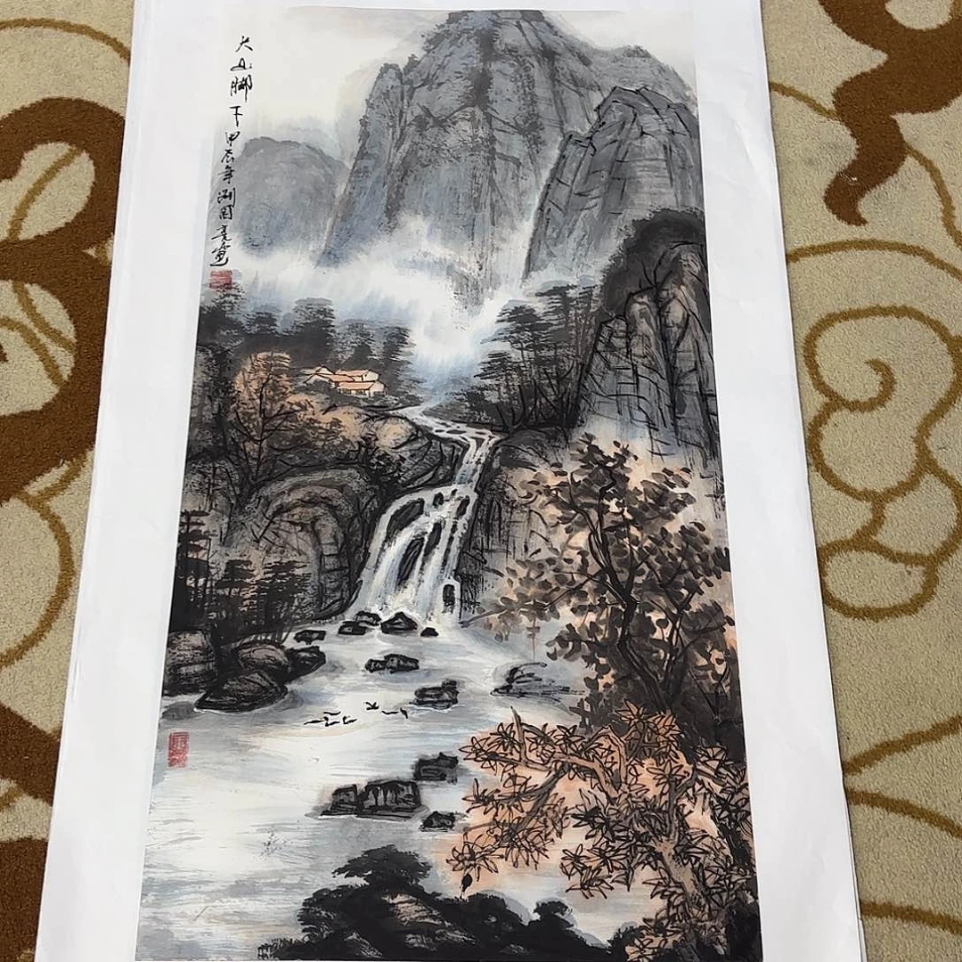 国画刘国亮三尺山水艺