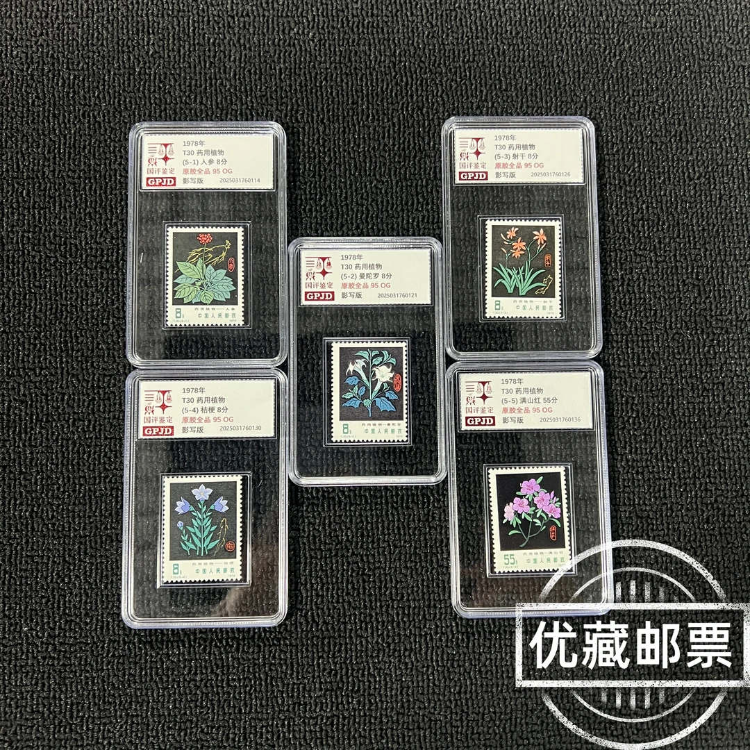 T30黑草药邮票 原胶全品95OG 版撕高品相 收藏爆款