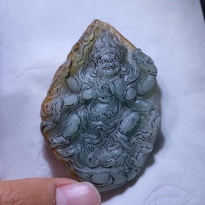 戴***雨定制翡翠未镶嵌大黑天