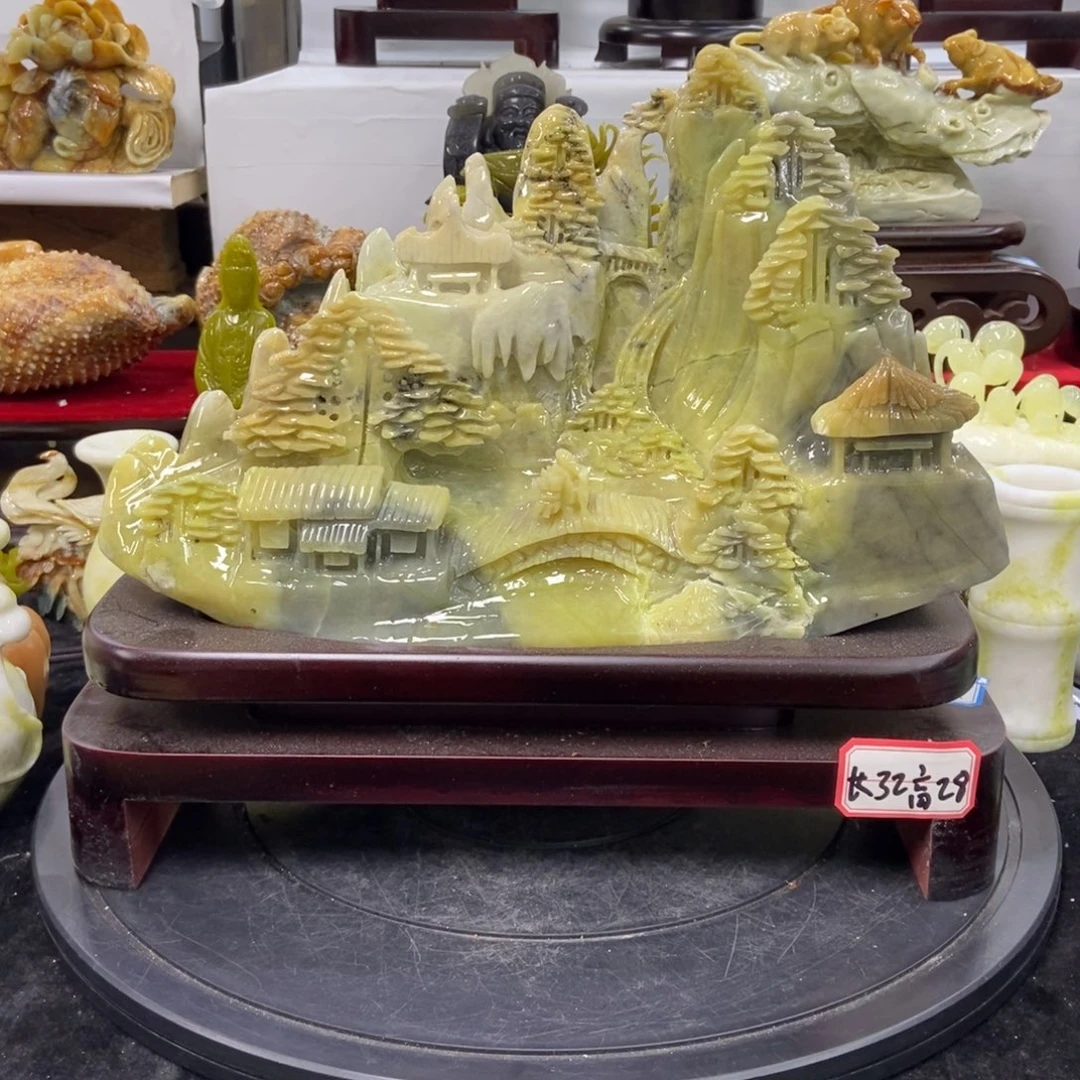 石材天然岫岩玉摆件