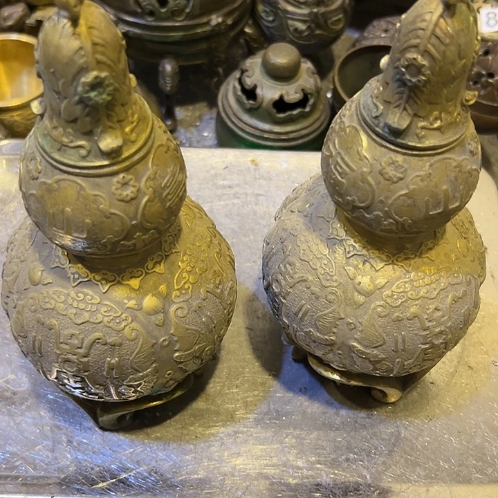 苏***杰黄铜摆件，文房工艺品摆件