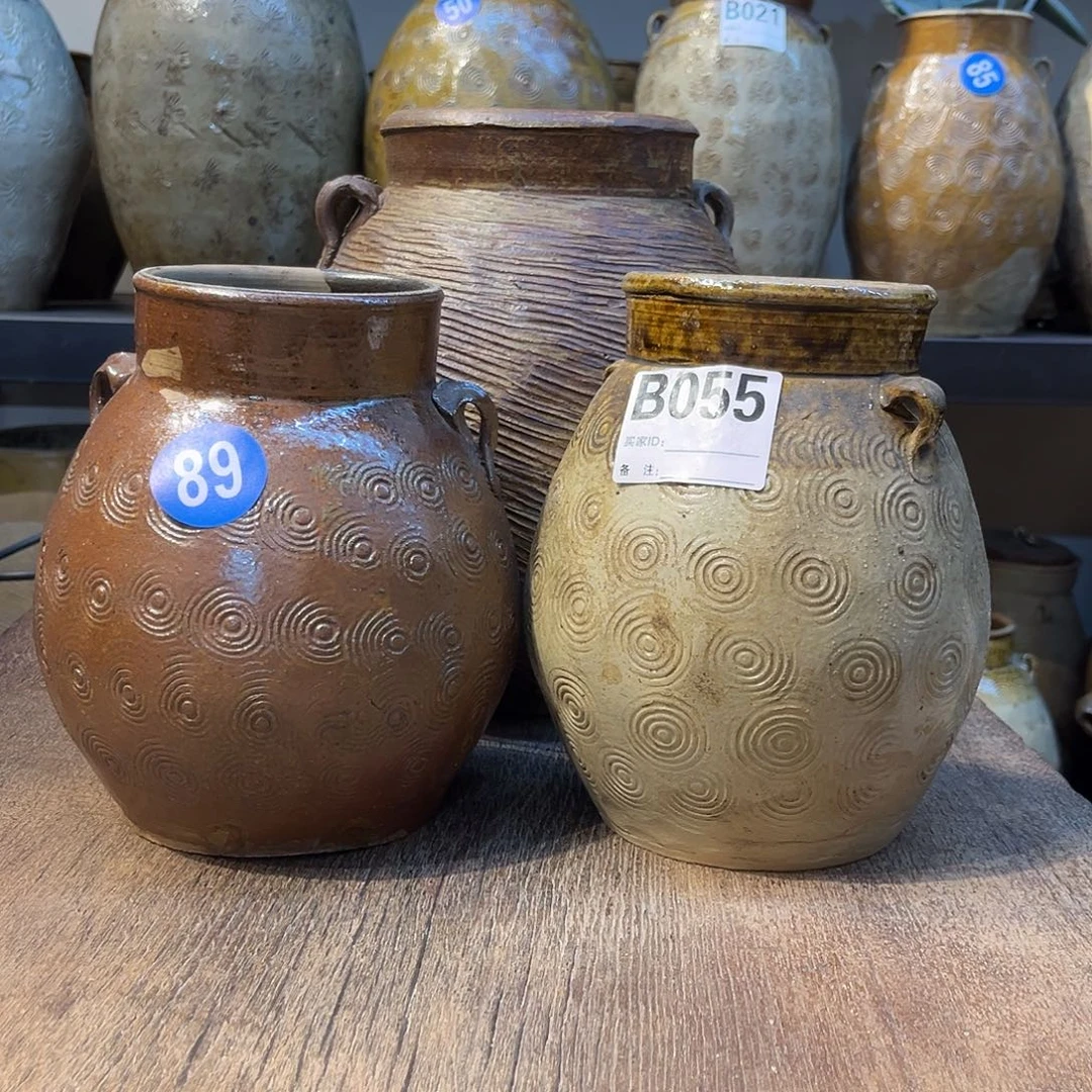 陶土可以纹水可以插花老物件