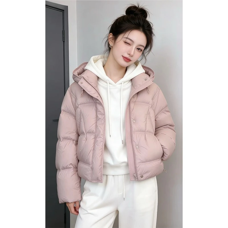 云朵泡芙连帽龟背加厚棉服上衣女款冬季2025新款保暖棉衣减龄外套