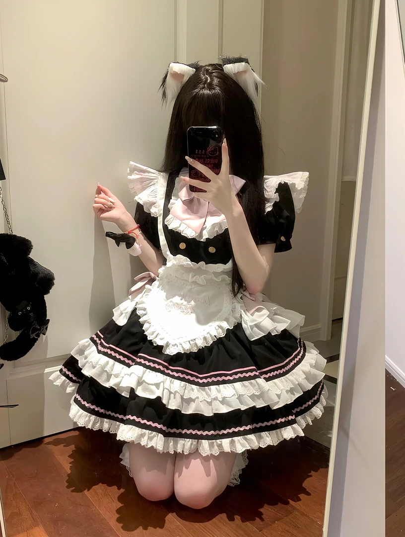 【屿和她】2025新款法式甜美可爱公主裙吊带连衣裙和风套装蛋糕裙