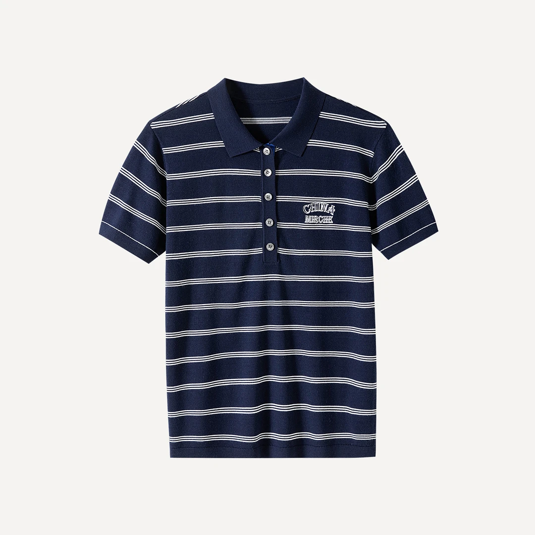 5MDT035【MIRCHE】德国进口扬子纱线圆领刺绣针织羊毛上衣