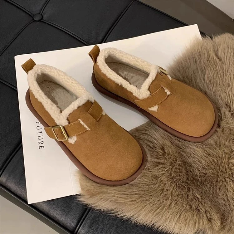 防滑百搭软底厚底深口单鞋低帮鞋平跟小于等于1cm一平底