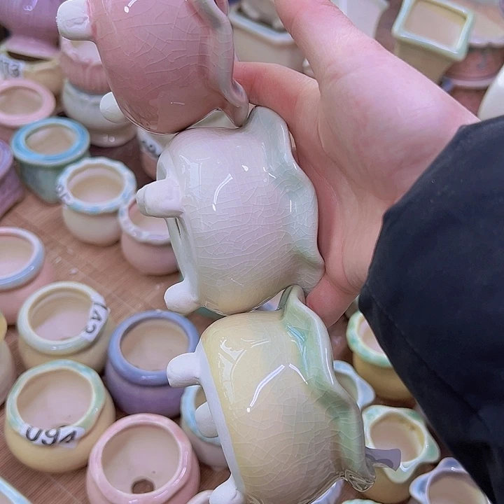 红陶陶瓷花盆当场满12包邮