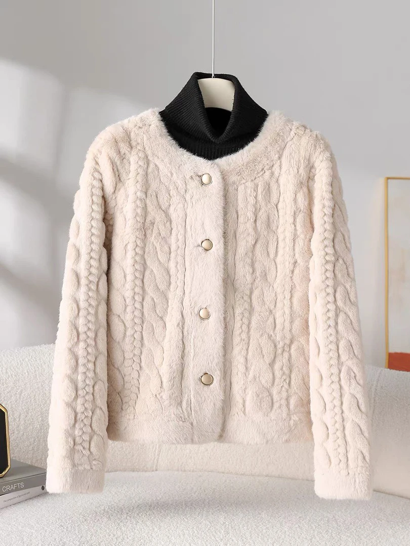 2025冬季新款小香风气质上衣网红短款女毛绒外套加厚保暖毛毛外套