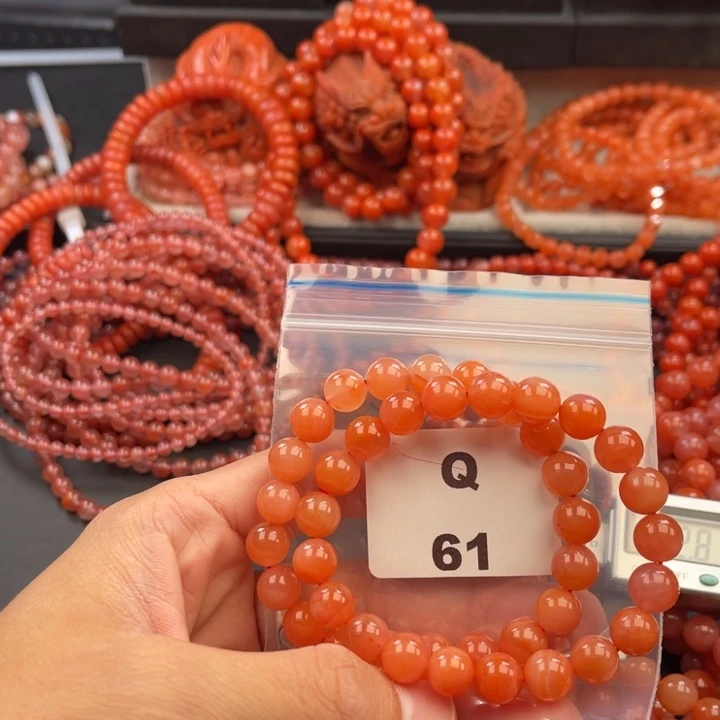 南红玛瑙未镶嵌多样性发货默认微瑕称重9mm