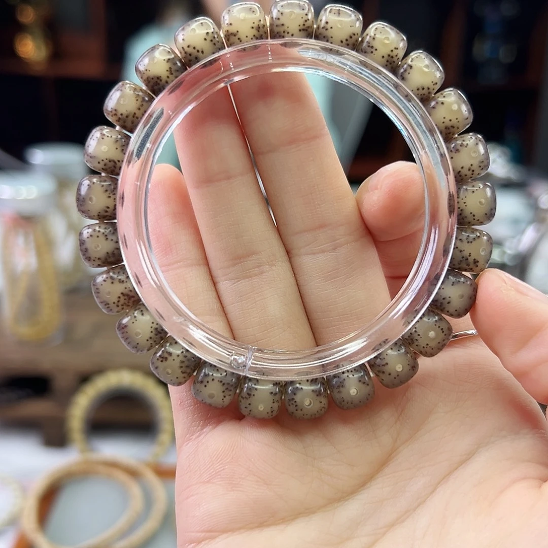 吊坠星月菩提Ll.9x8全玉化黑冰 月留白大眼 冰糖