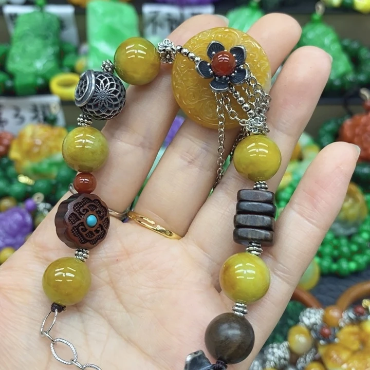 Z***g翡翠未镶嵌耳饰手链23