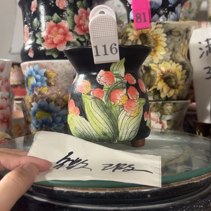 景德镇手绘花盆满38包邮偏远地区除外