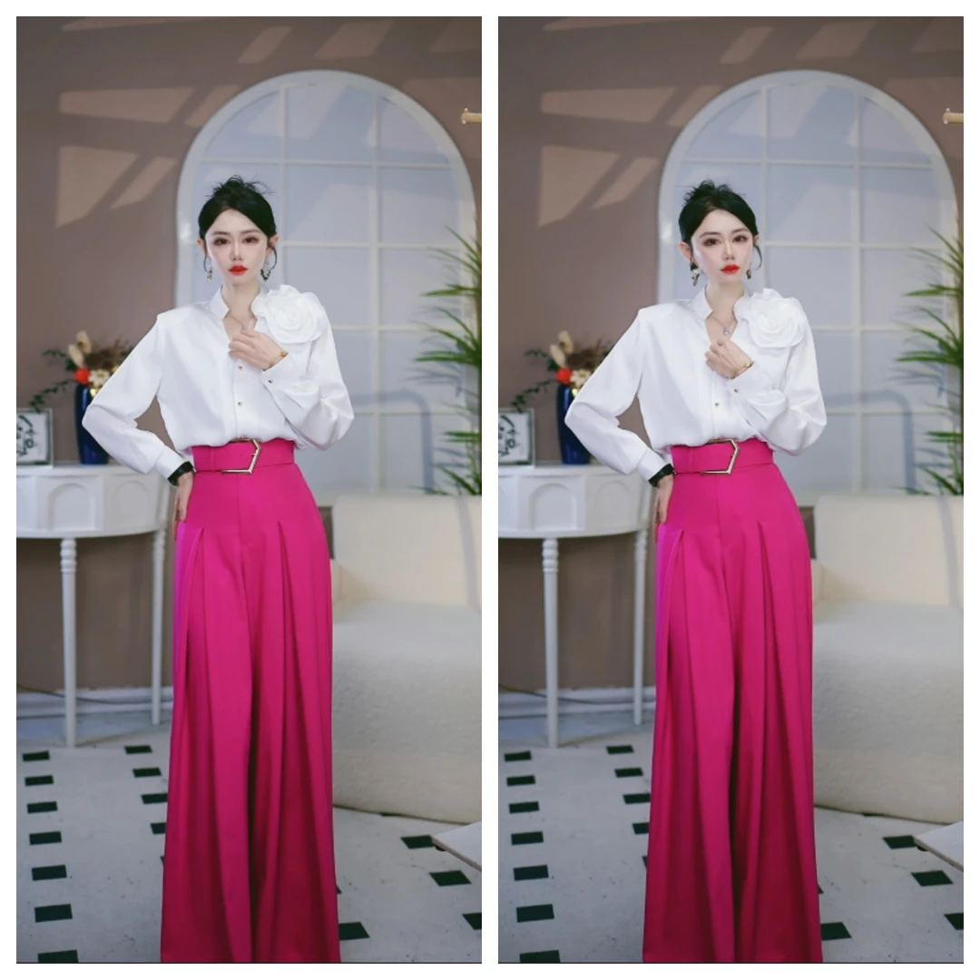 【Z.YE】时尚山茶花衬衫2025春季新款女神气质衬衣女1234